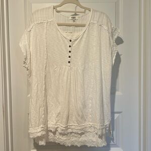 Bungee white frayed style top